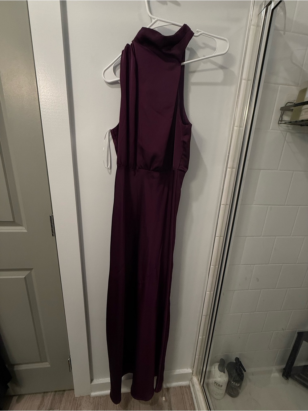 Lulu's Sleeveless High-Neck Plum Maxi Dress